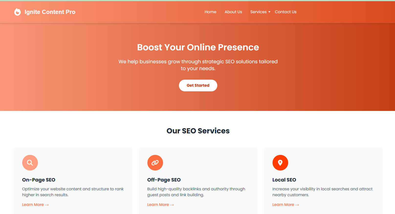Content & SEO Agency Website Design | Ignite Content Pro Case Study